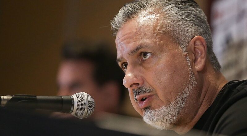 José Boto e Filipe Luís em coletiva do Flamengo